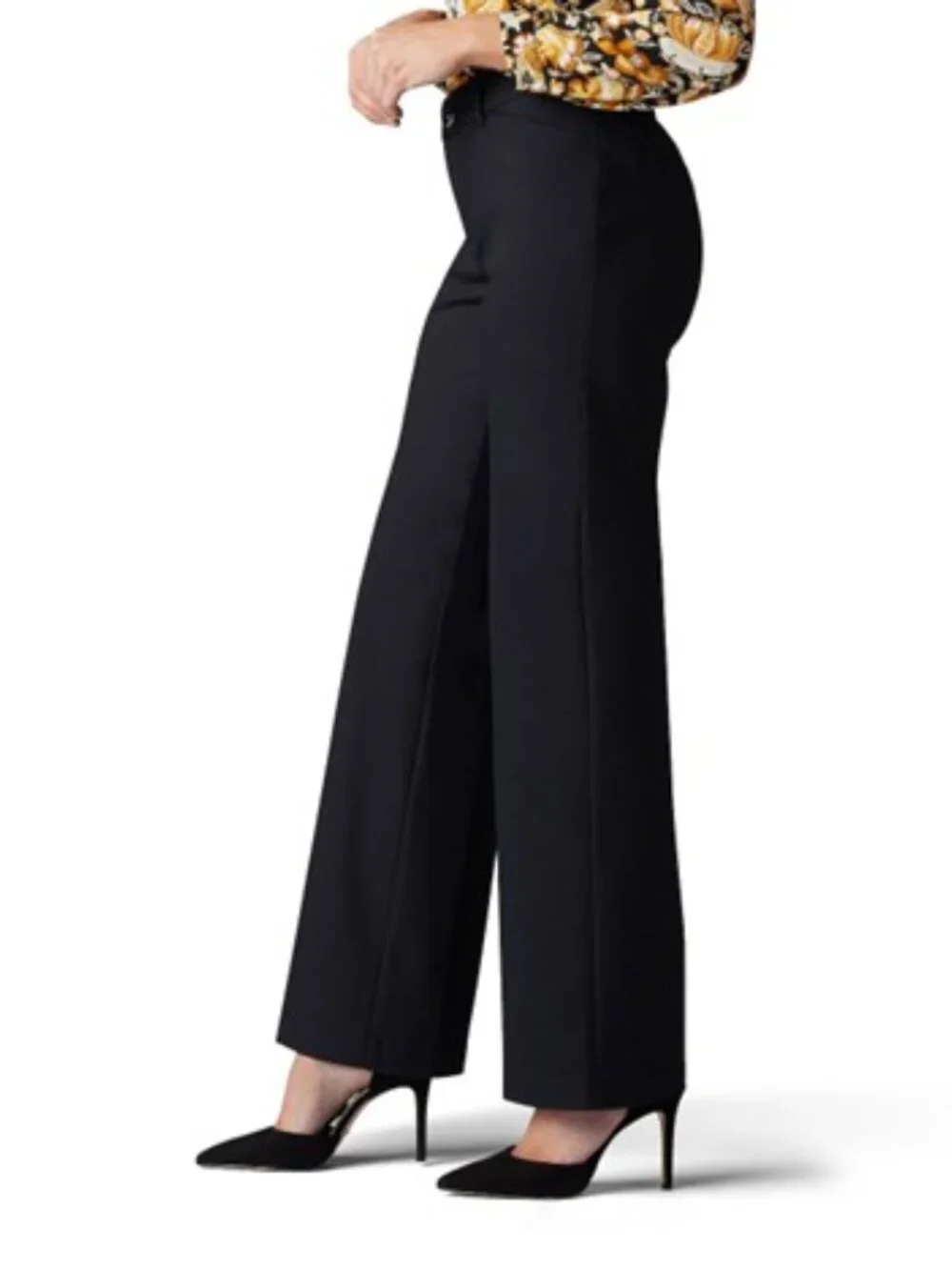 Lee Women's Flex Motion Regular Fit Trouser Pants, Size 16, Medium, Black, NWT - Picture 3 of 4